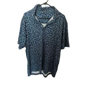 Bad birdie floral print short sleeve golf shirt sz XL